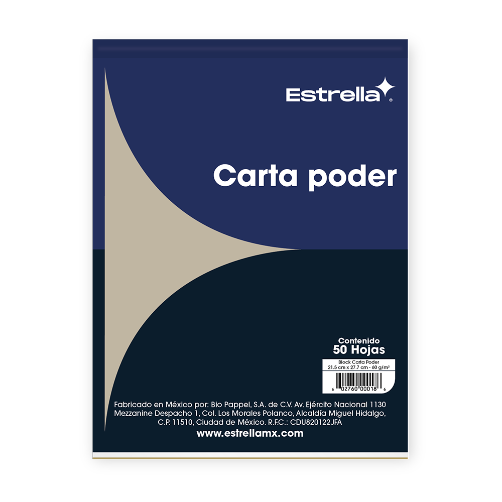 Block Engomado Carta Poder Estrella (50 Hojas)