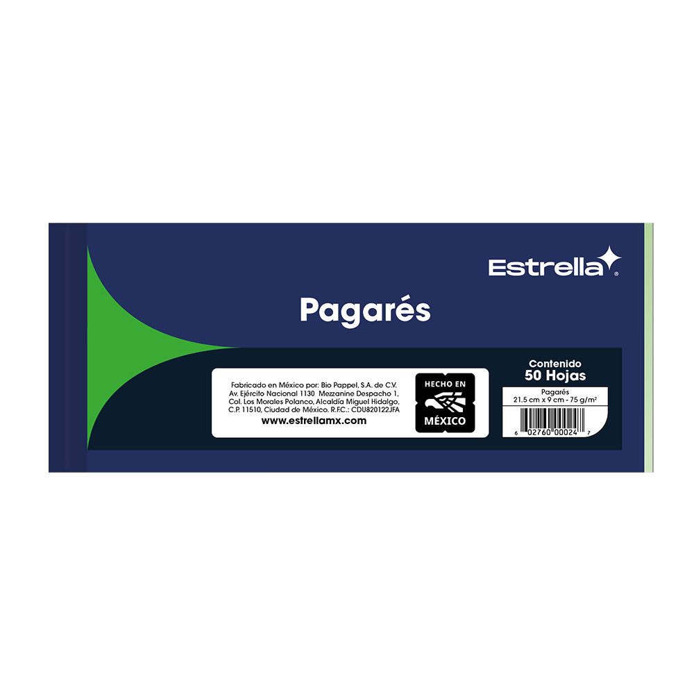 Block Engomado Pagaré Estrella (50 Hojas)