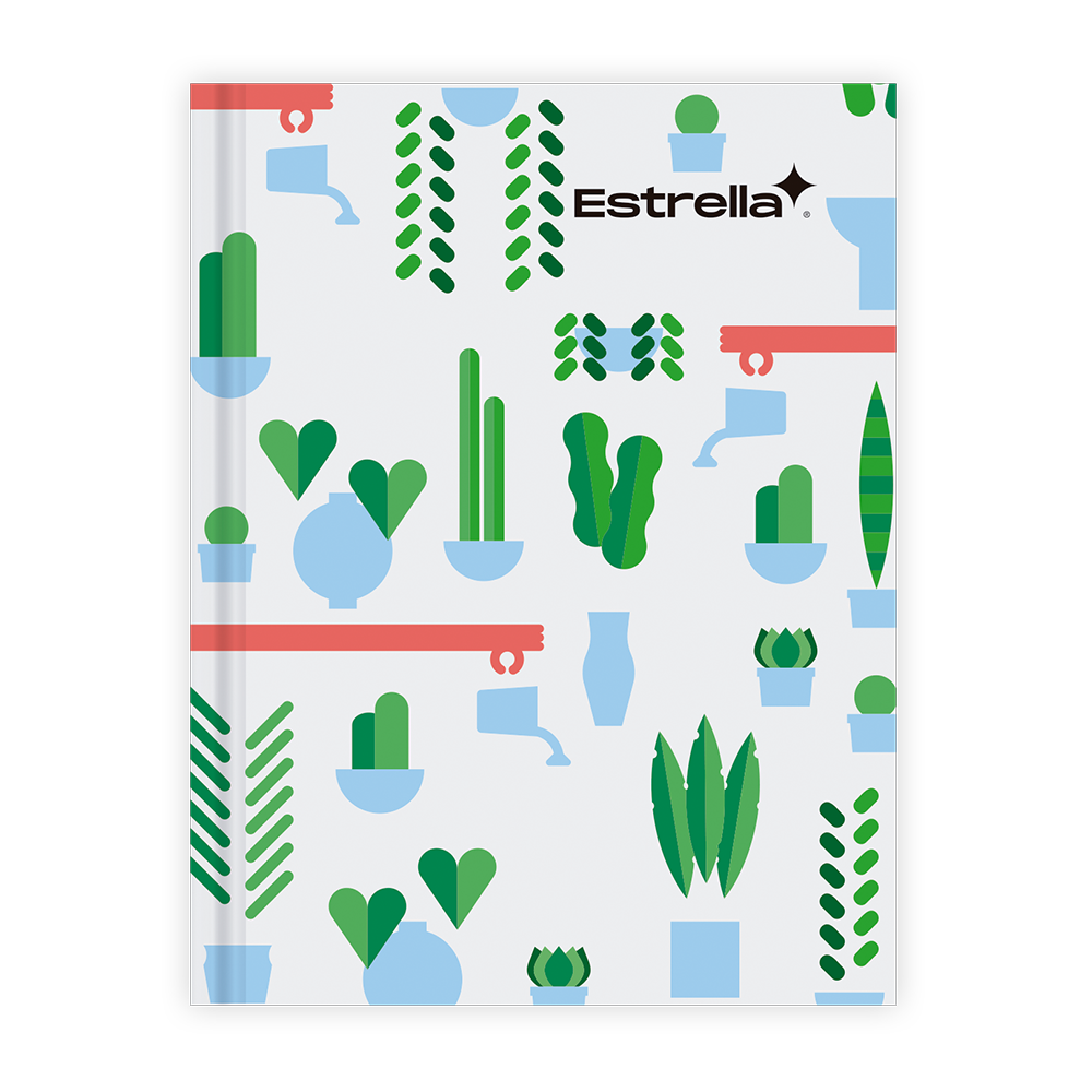 Libreta Cosido Francés Pasta Dura Raya Estrella (192 Hojas)