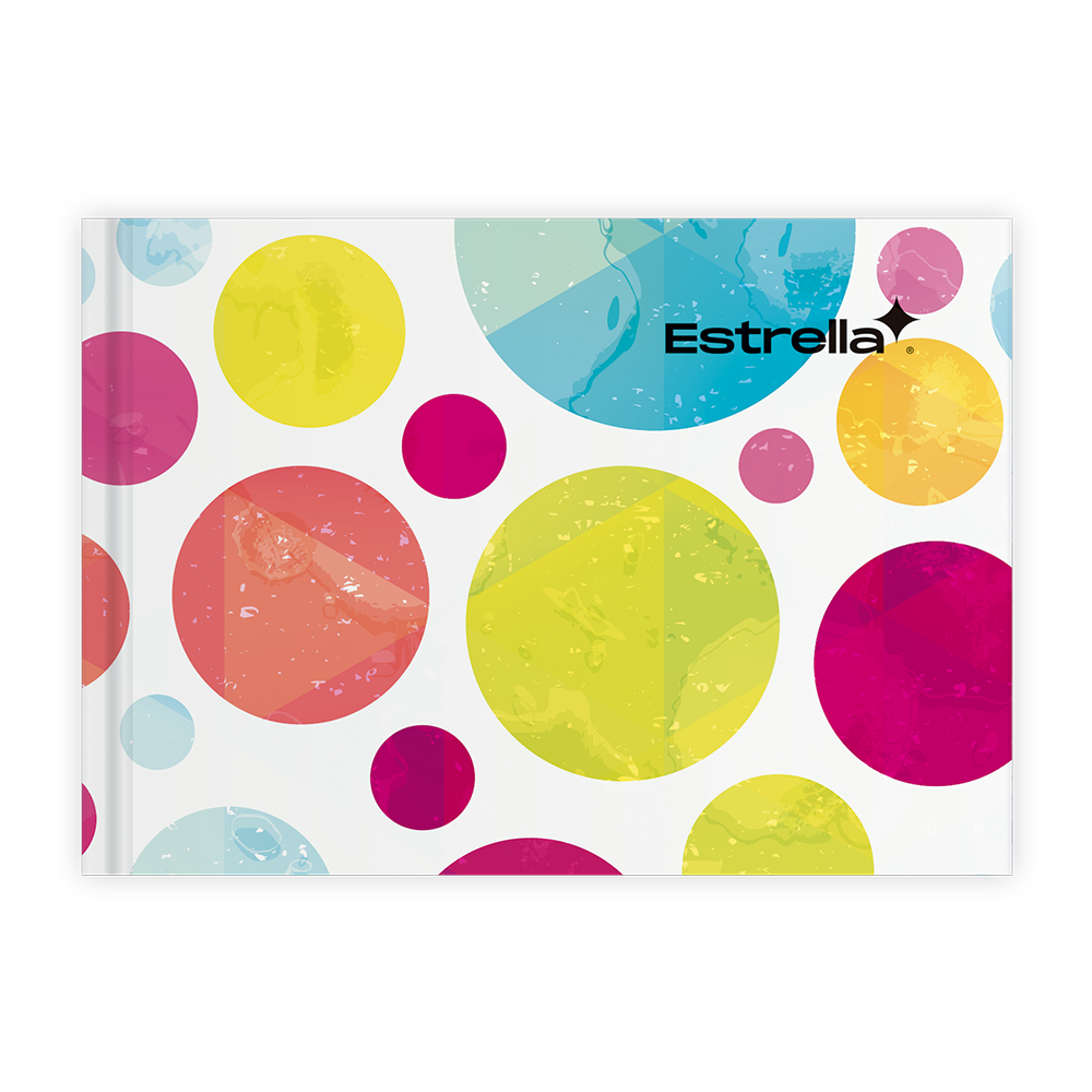 Libreta Cosido Italiano Engomado Cuadro Grande (7mm) Estrella (96 Hojas)